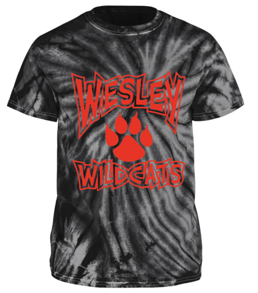 T-Shirt - Wesley Wildcats - Black Tye-Dye